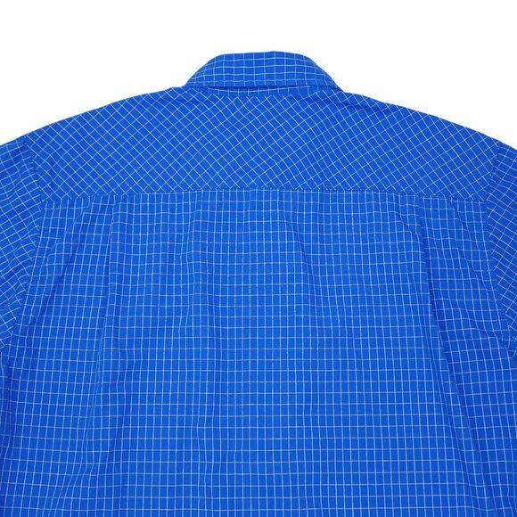 Realtree Mens M Short Sleeve Button Up Shirt Blue Plaid Lightweight Breathable - Picture 8 of 11